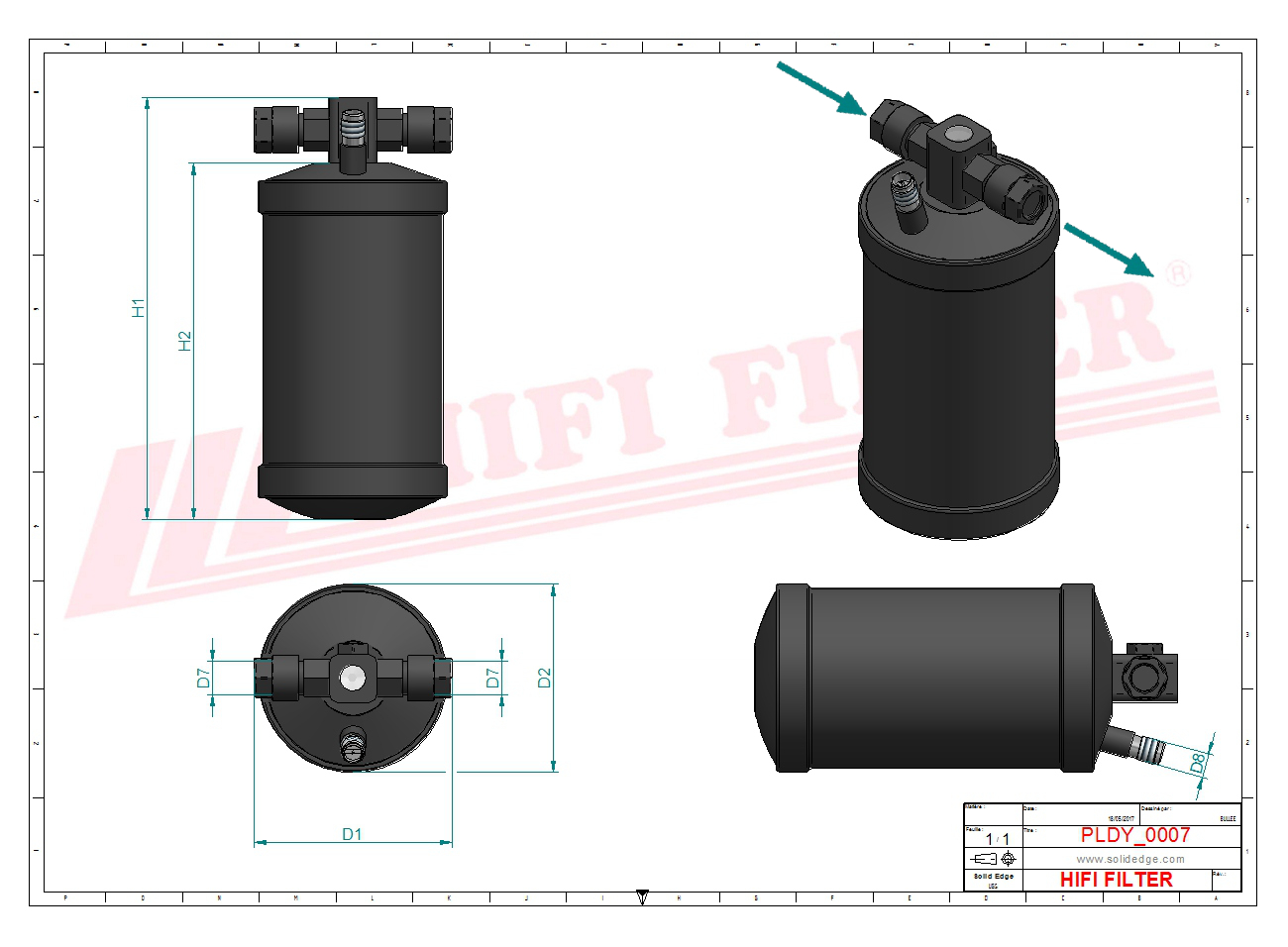 Schema tecnico Filtro carburante