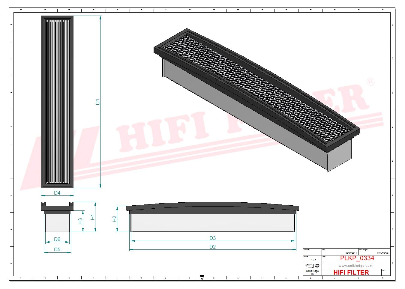 Schema tecnico Filtro abitacolo
