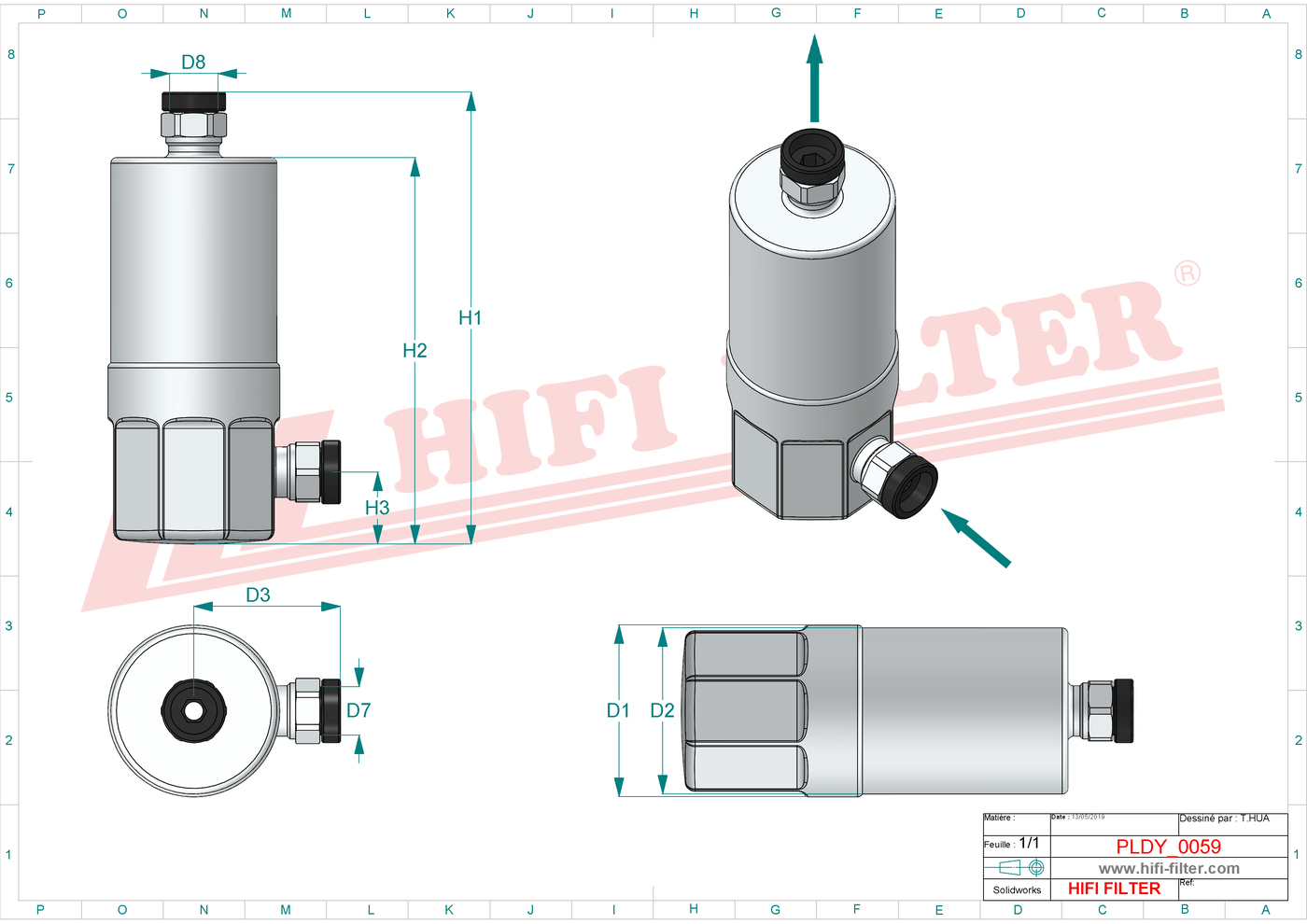 Schema tecnico Filtro Desidratatore Per Climatizzatori 65211004 per trattori e macchine agricole