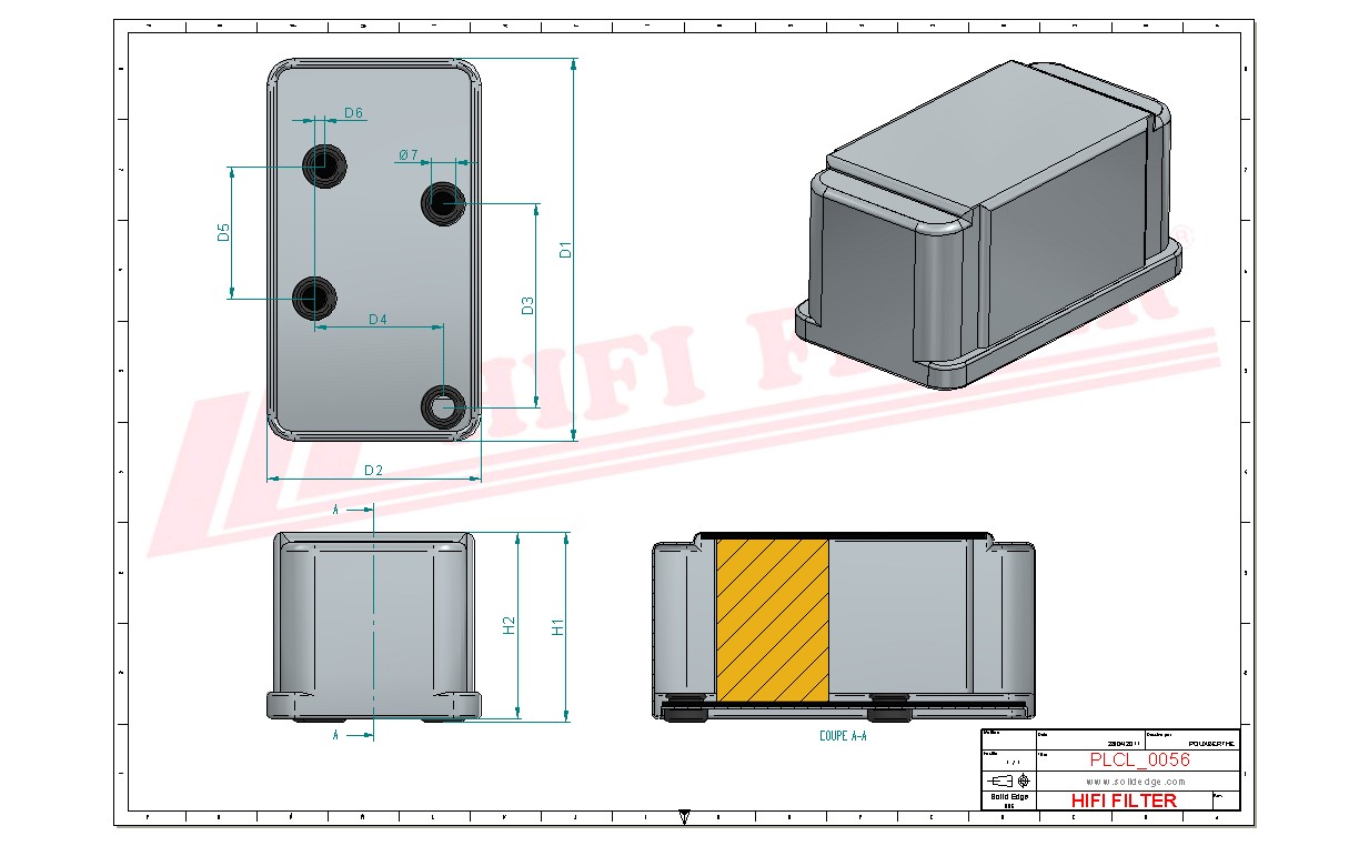 Schema tecnico Filtro carburante