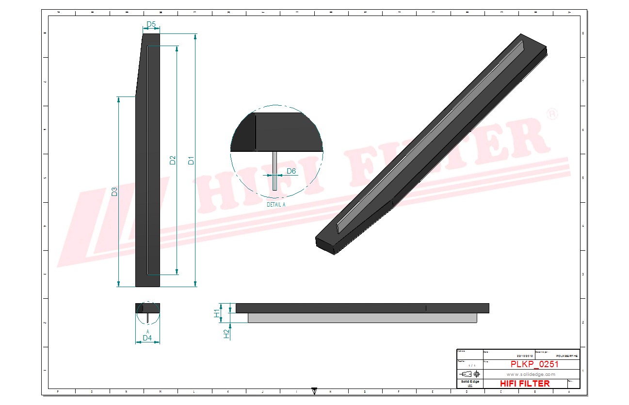 Schema tecnico Prefiltro aria