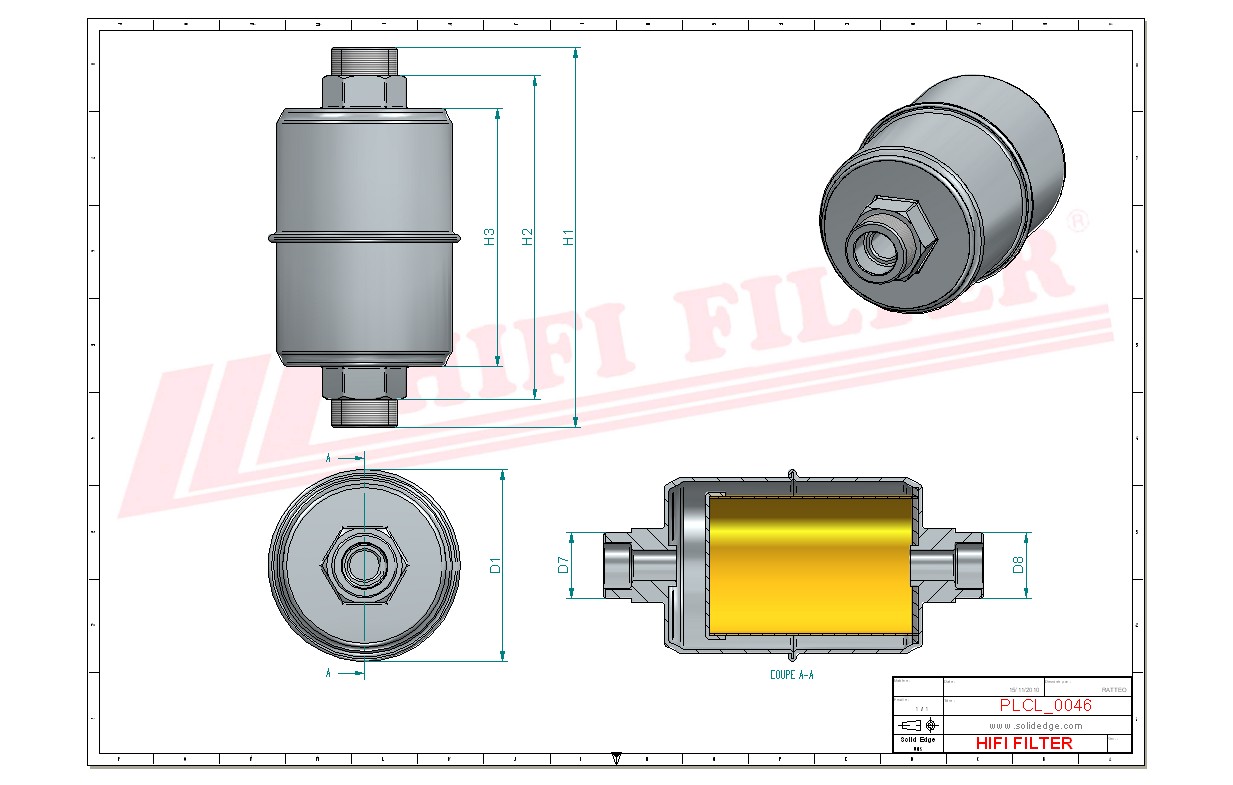 Schema tecnico Prefiltro aria
