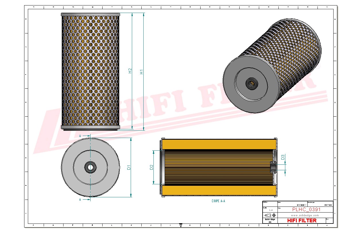 Schema tecnico Filtro olio