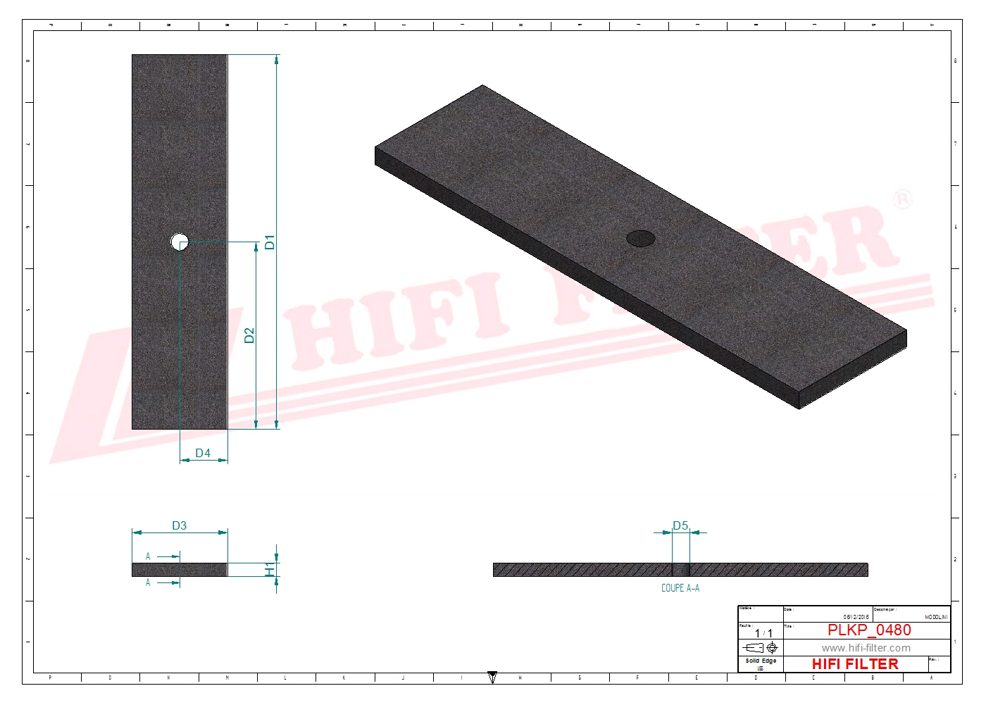 Schema tecnico Filtro abitacolo