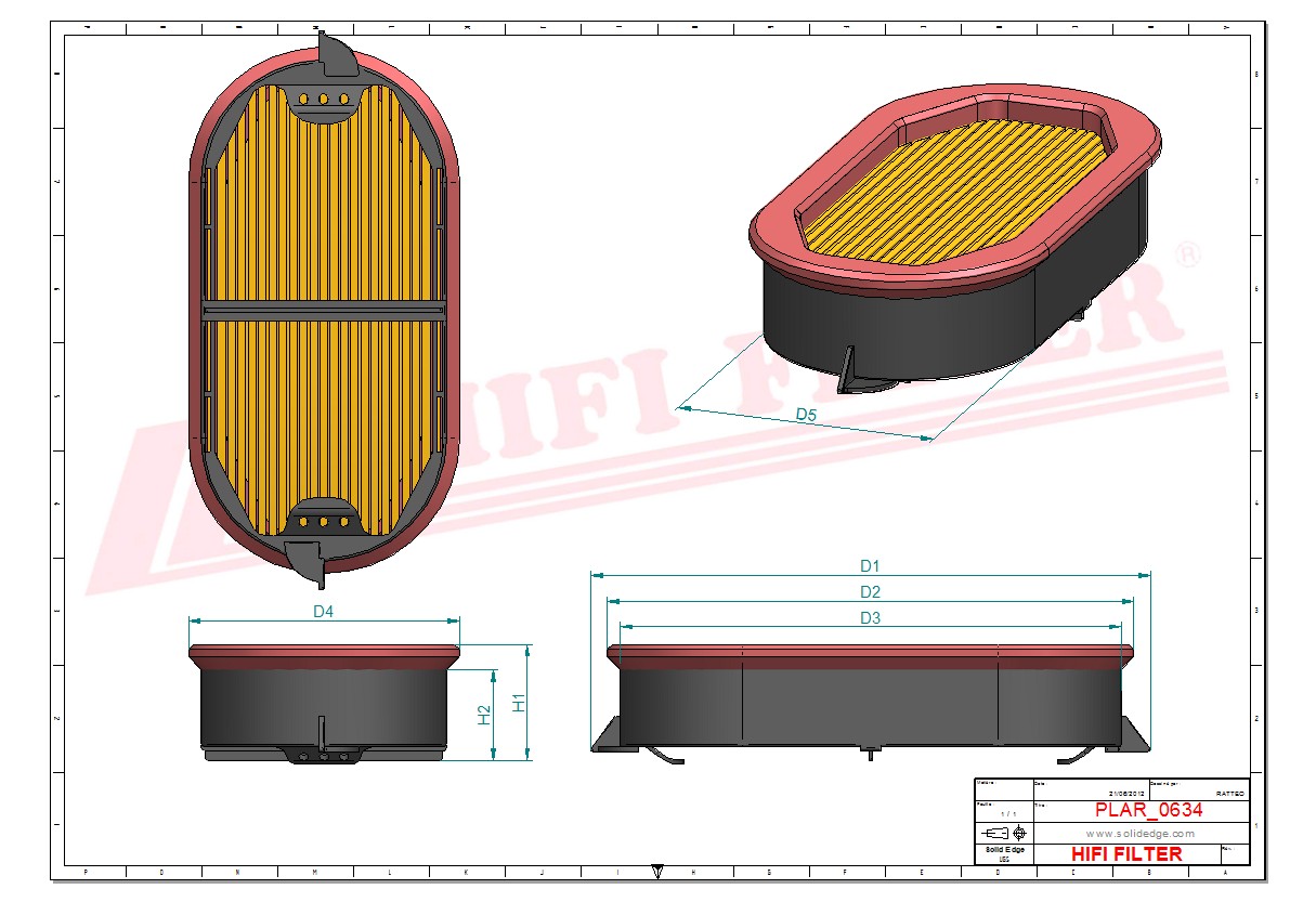 Schema tecnico Filtro aria