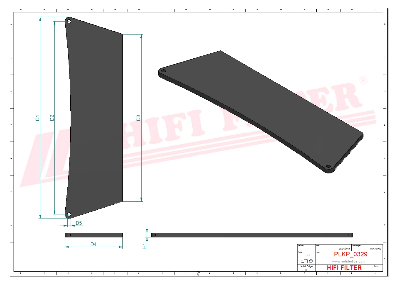 Schema tecnico Filtro abitacolo