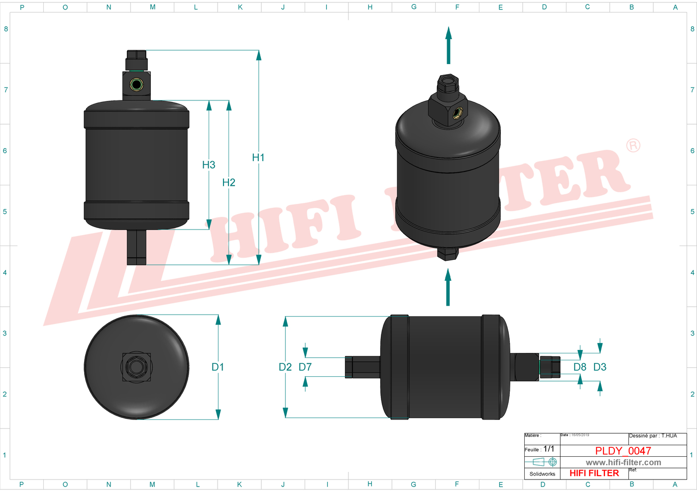 Schema tecnico Filtro carburante