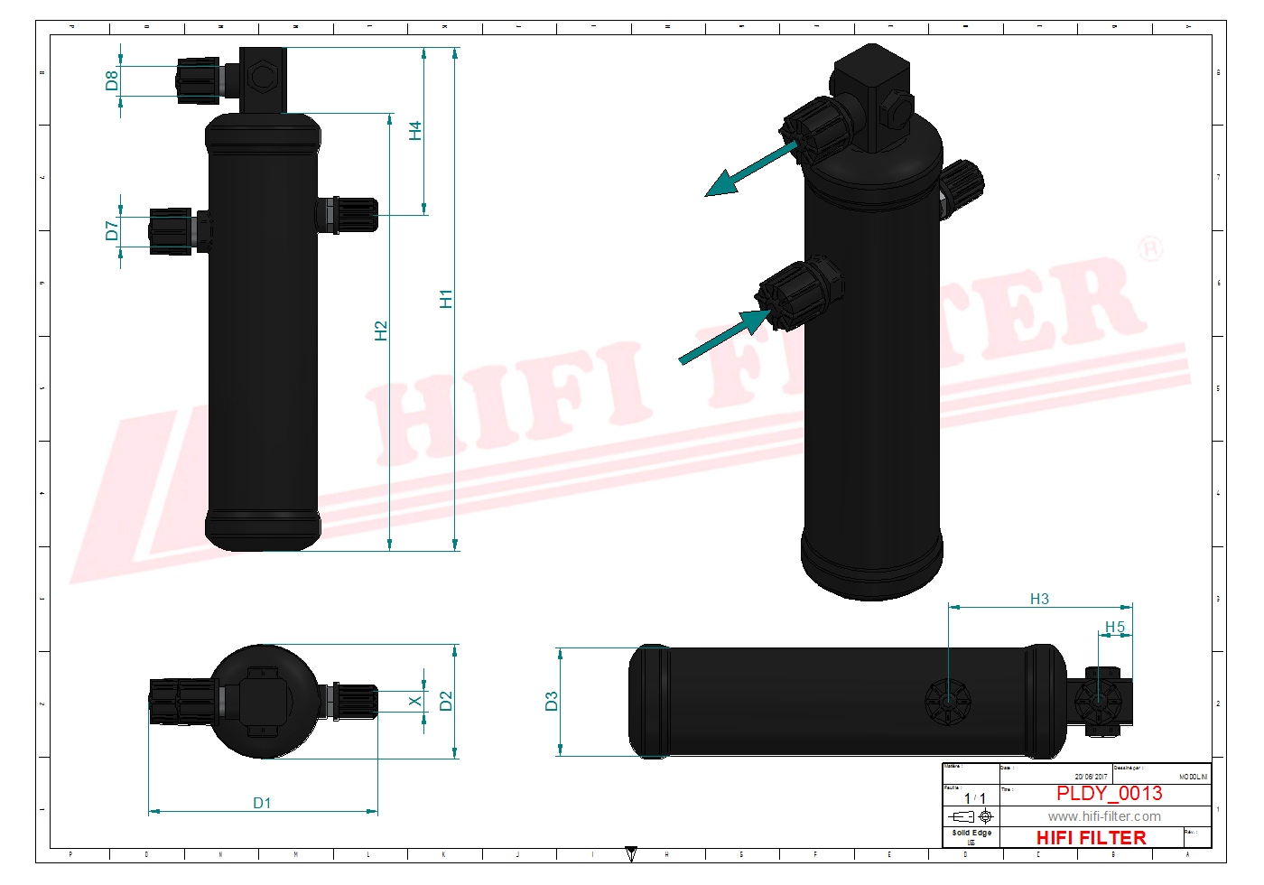 Schema tecnico Filtro carburante