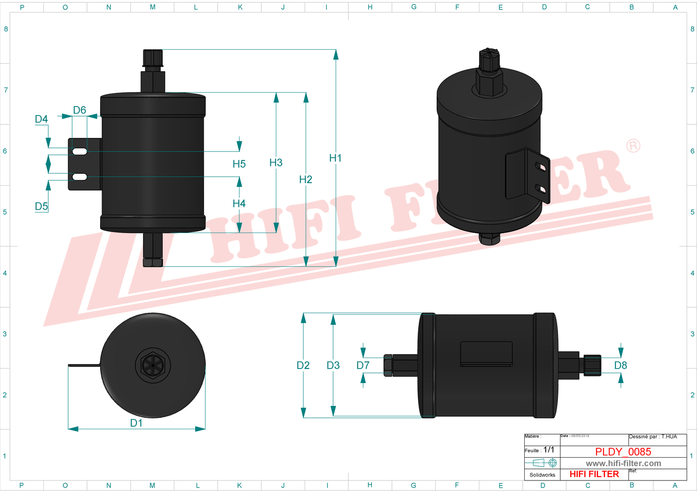 Schema tecnico Filtro carburante