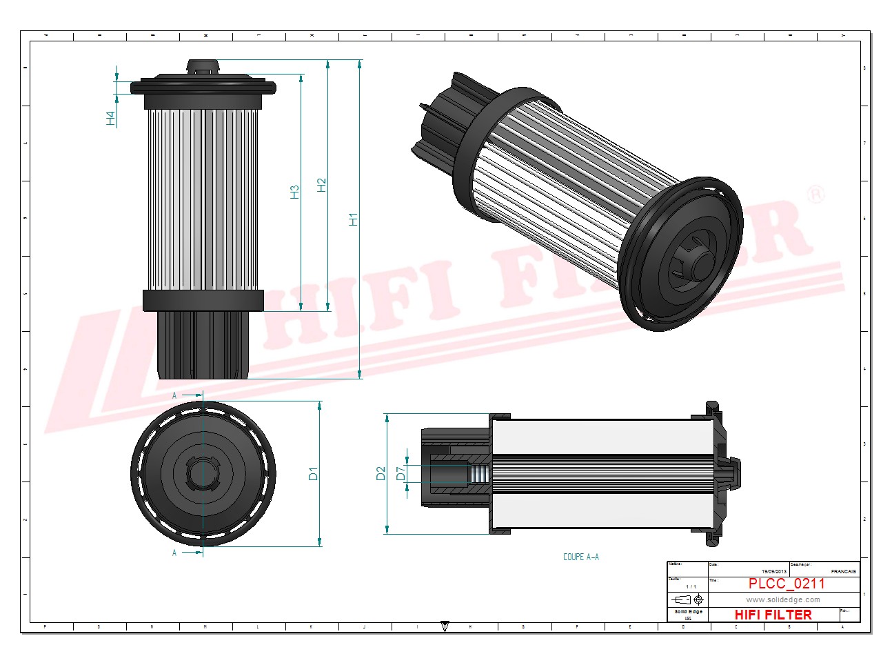 Schema tecnico Filtro carburante EF-51050 per trattori e macchine agricole
