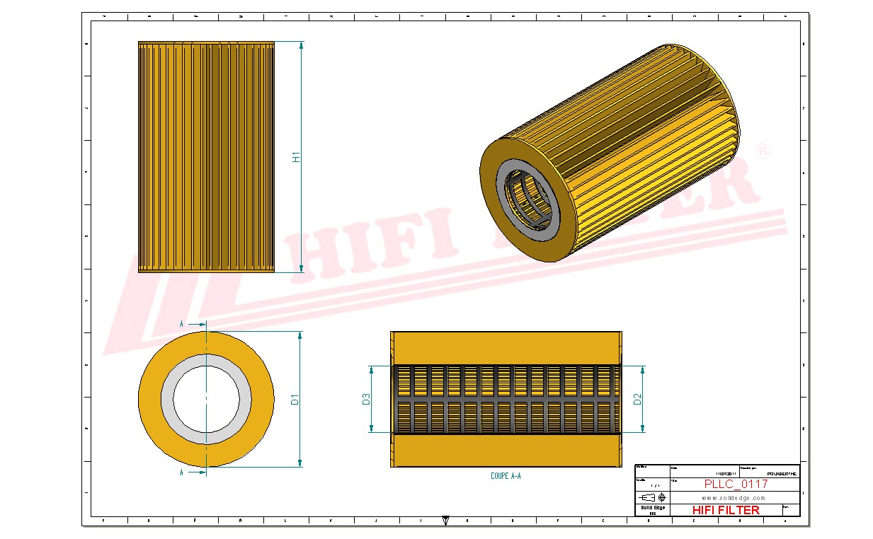 Schema tecnico Filtro olio 10012287 per trattori e macchine agricole