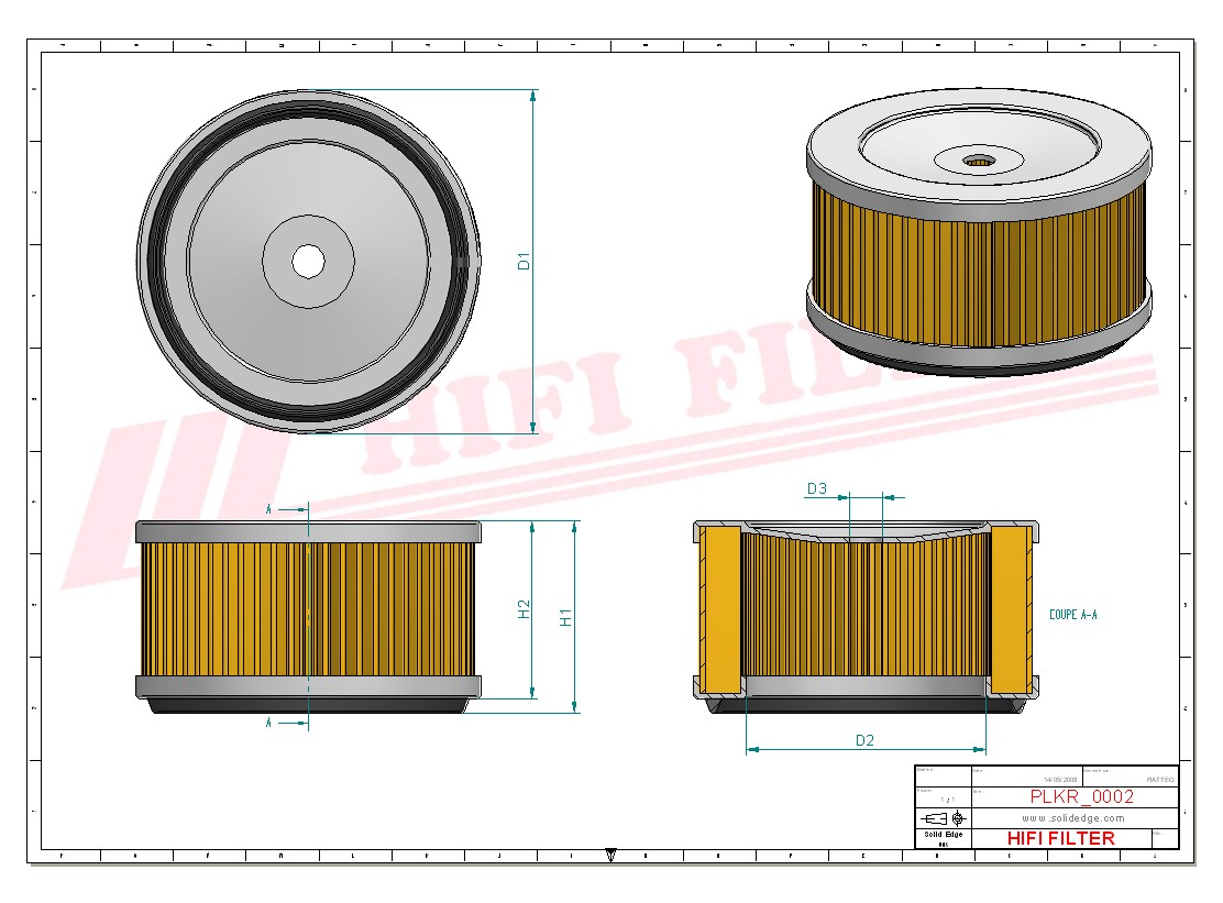 Schema tecnico Filtro abitacolo