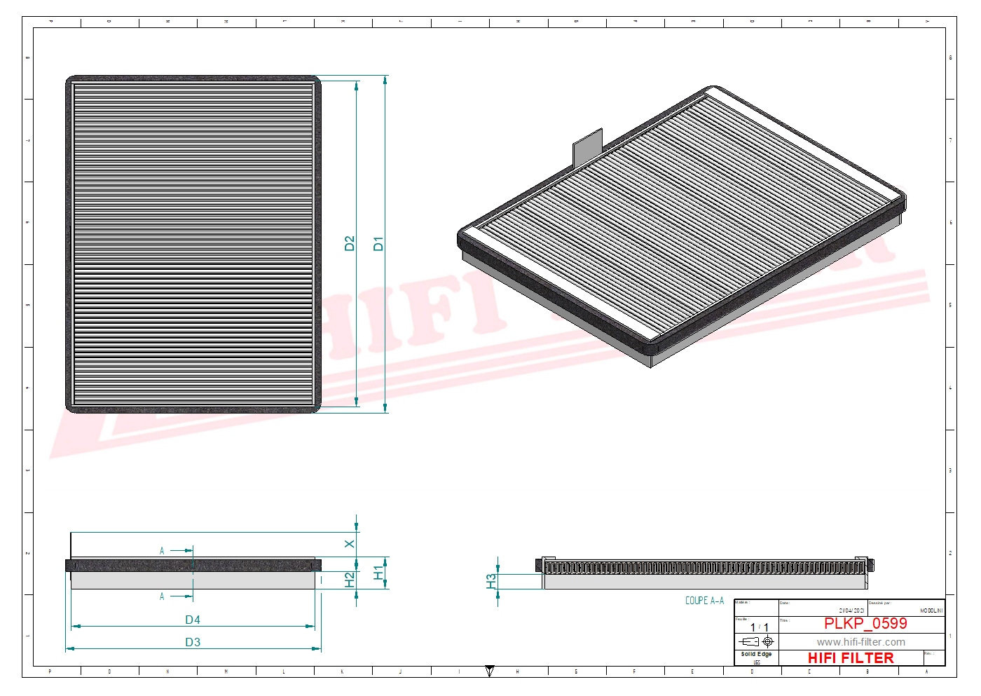 Schema tecnico Filtro abitacolo