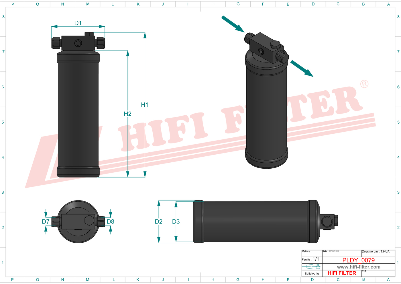 Schema tecnico Filtro carburante