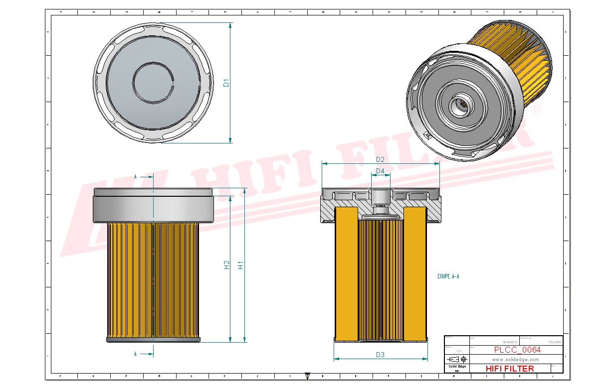 Schema tecnico Filtro carburante