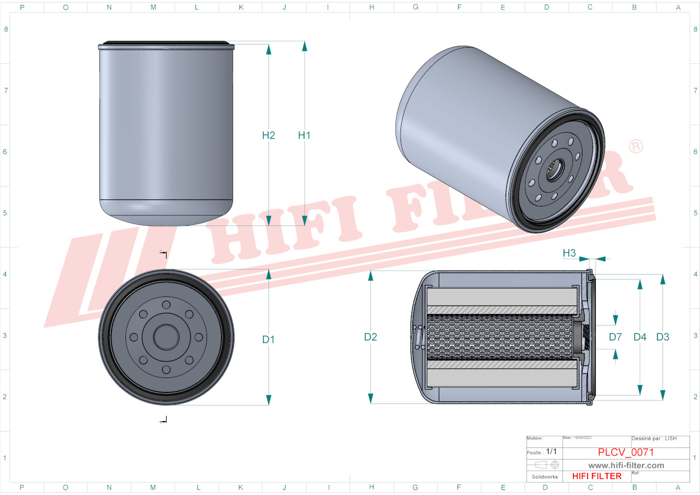 Schema tecnico Filtro carburante WDK11102/17 per trattori e macchine agricole
