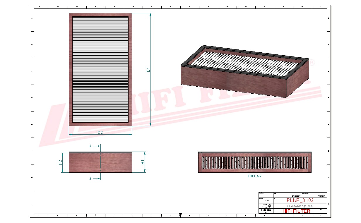 Schema tecnico Filtro abitacolo