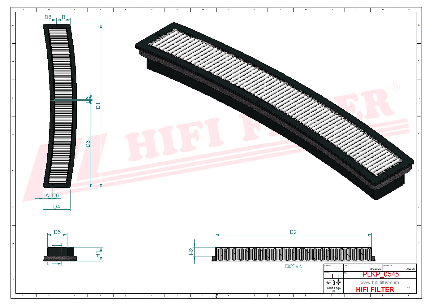 Schema tecnico Filtro abitacolo