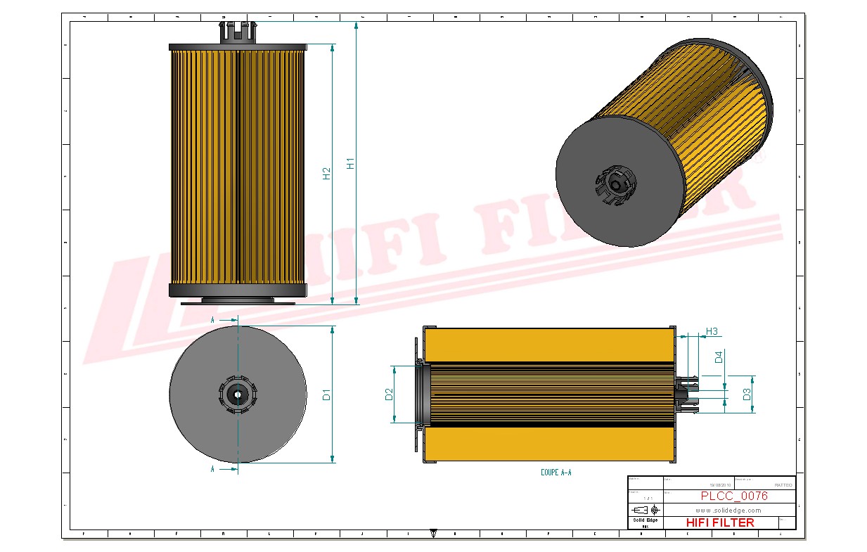 Schema tecnico Filtro carburante