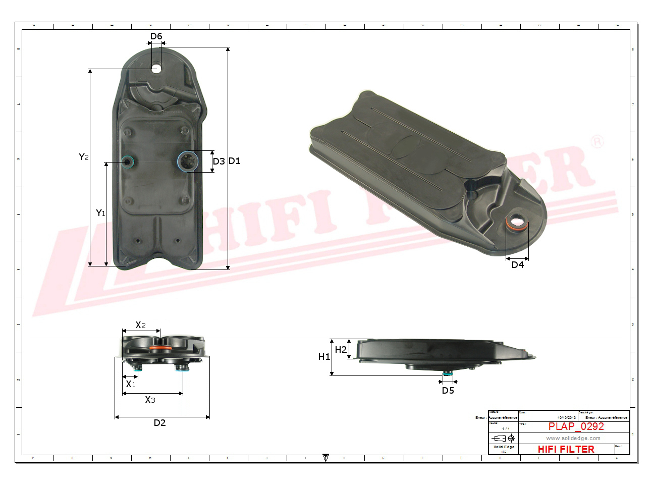Schema tecnico Filtro Aerazione Motore 9238291502 per trattori e macchine agricole