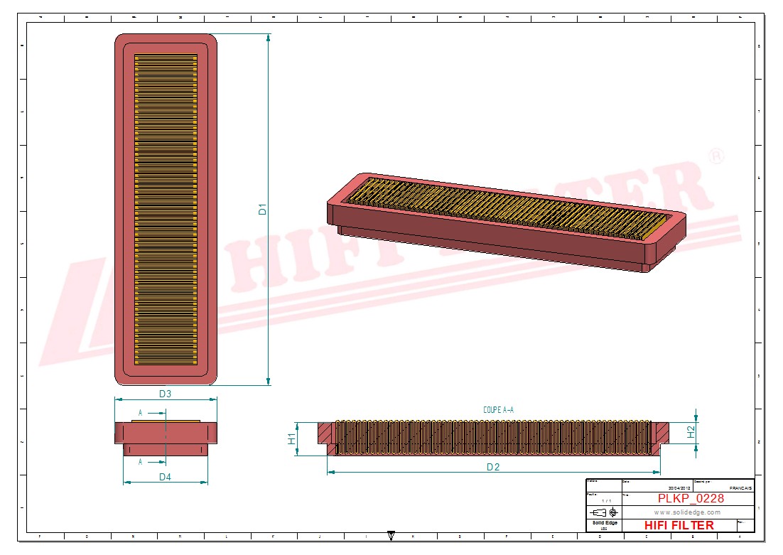 Schema tecnico Filtro abitacolo