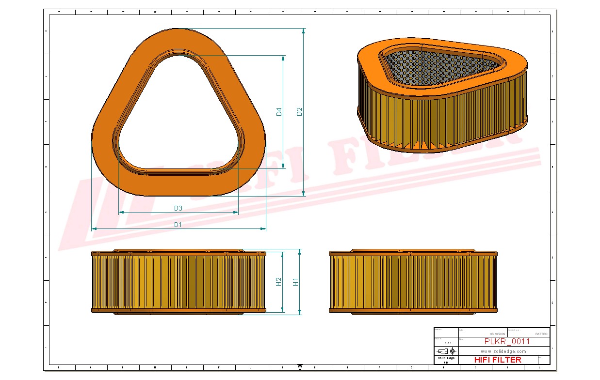 Schema tecnico Filtro abitacolo CU29154 per trattori e macchine agricole