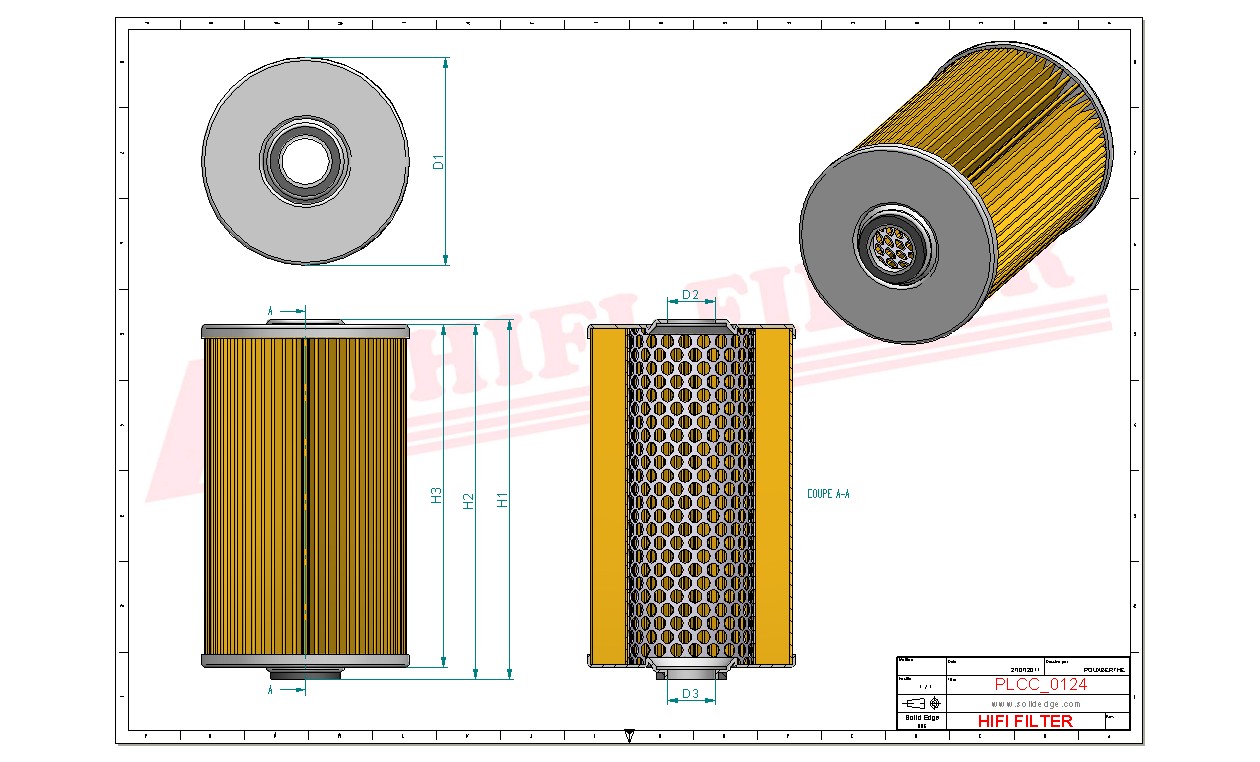 Schema tecnico Filtro carburante 0000319380 per trattori e macchine agricole
