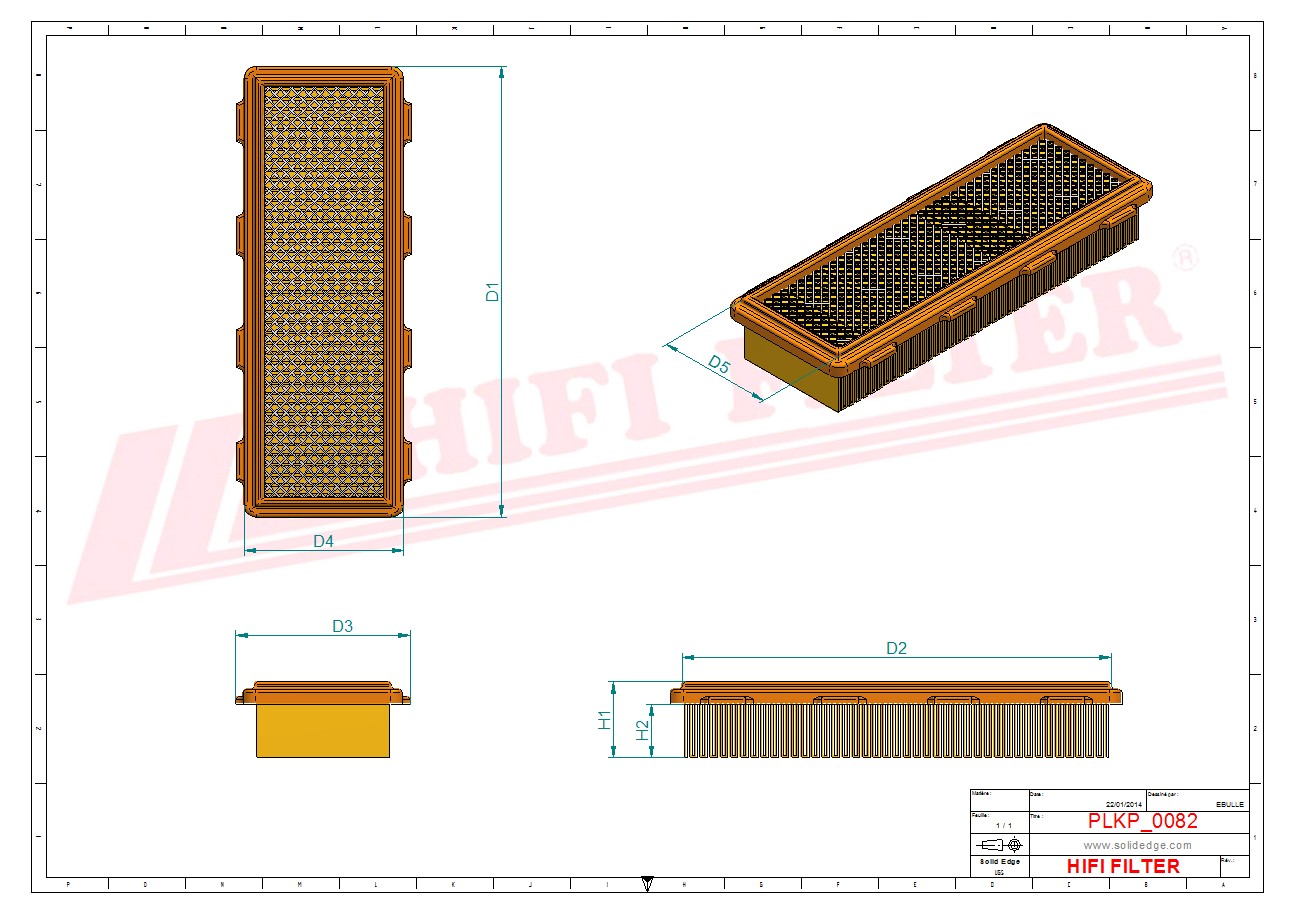 Schema tecnico Filtro abitacolo