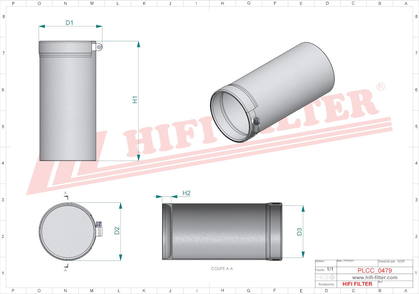 Schema tecnico Filtro Urea WAB2590245 per trattori e macchine agricole