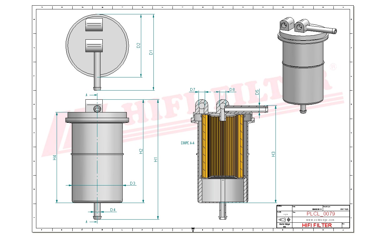 Schema tecnico Prefiltro aria