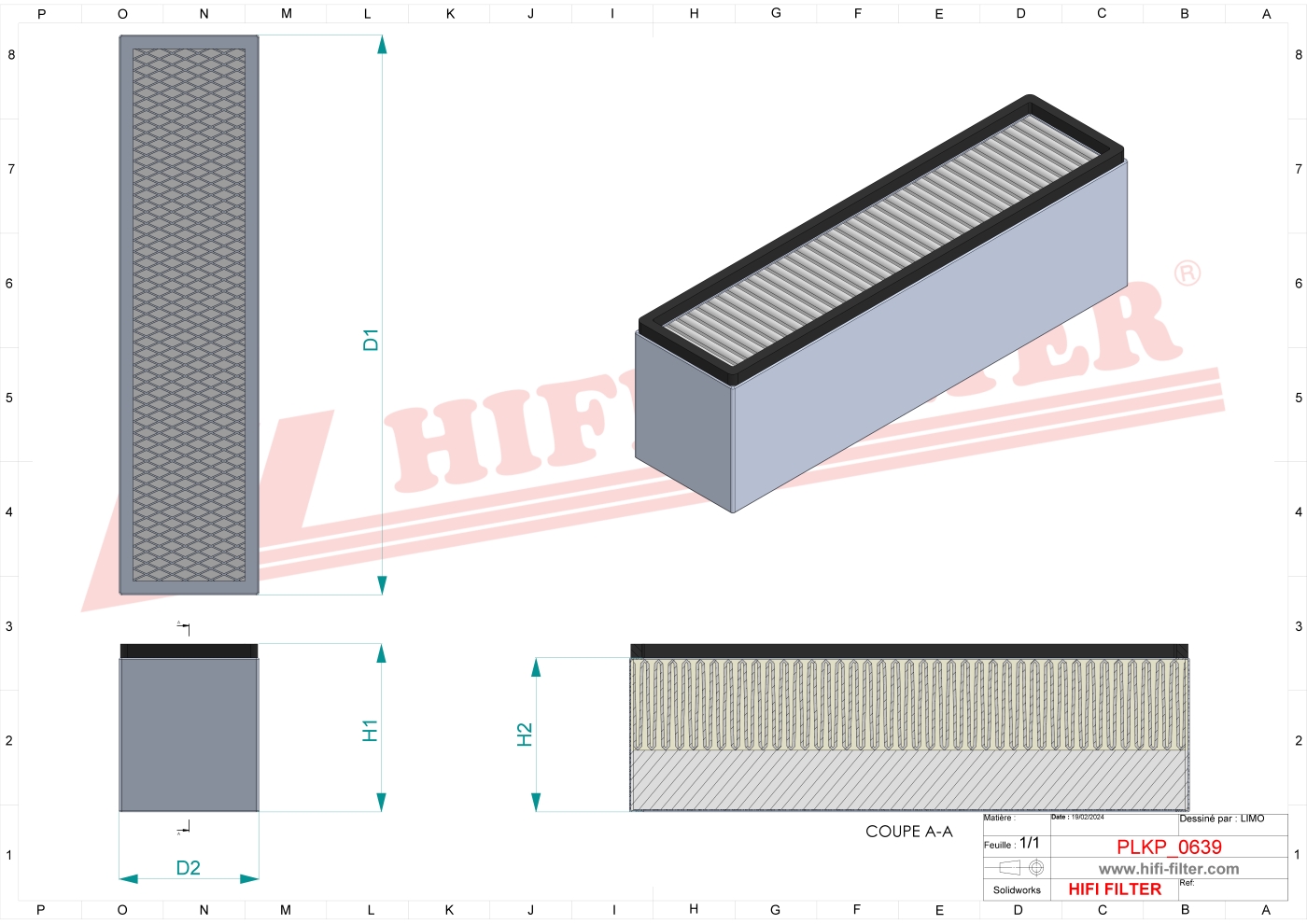 Schema tecnico Filtro abitacolo