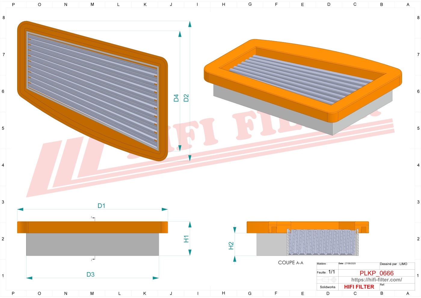 Schema tecnico Filtro abitacolo
