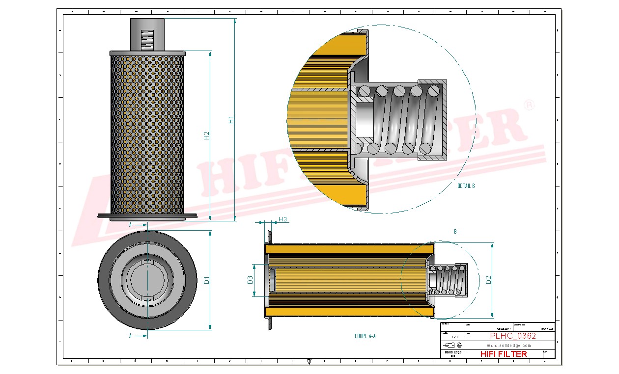 Schema tecnico Filtro idraulico 1148909 per trattori e macchine agricole