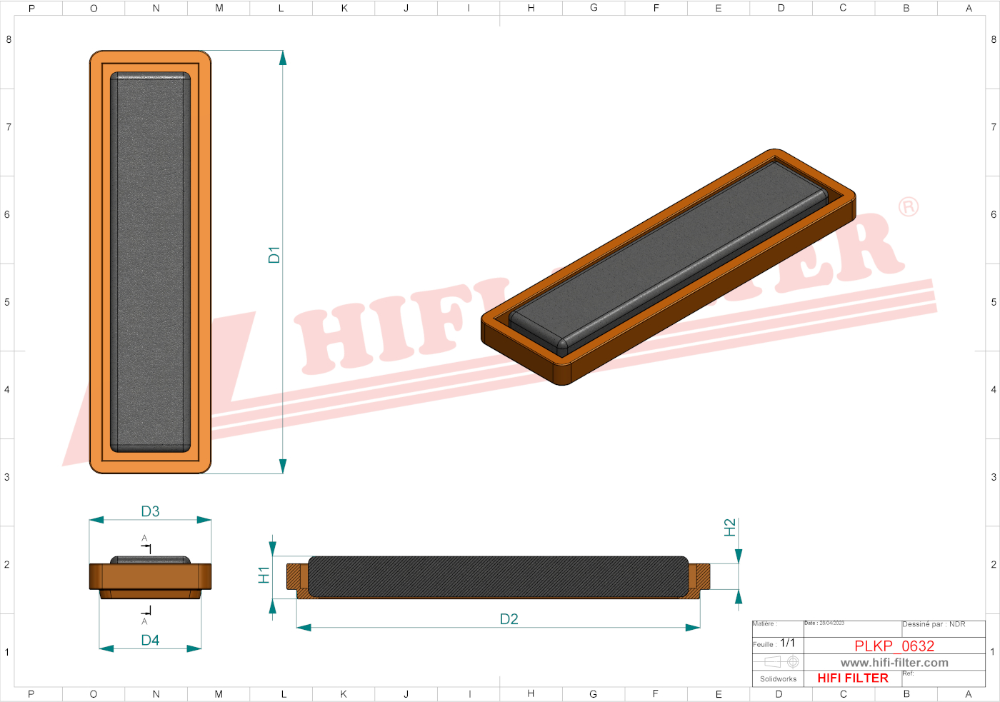 Schema tecnico Filtro abitacolo