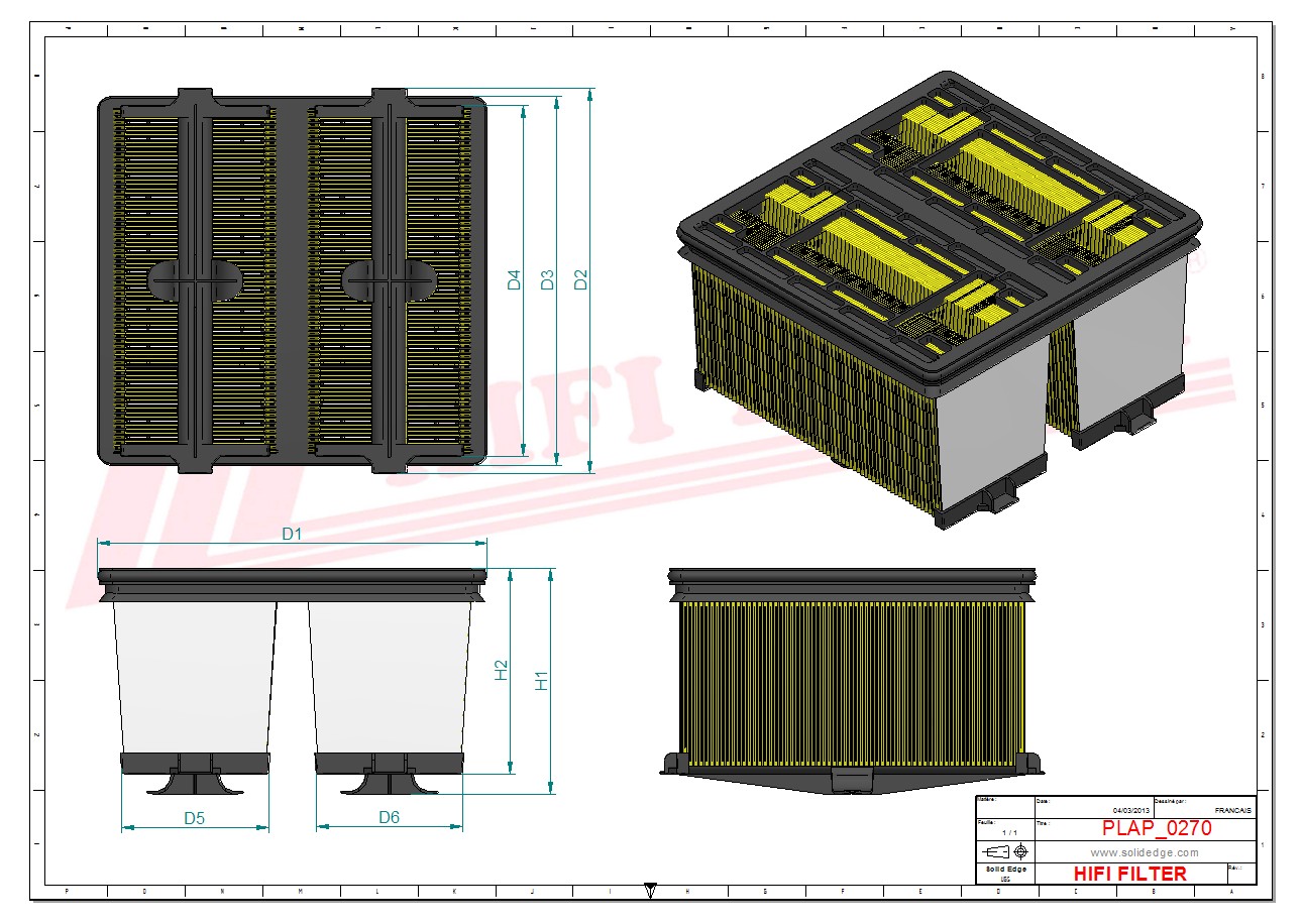 Schema tecnico Filtro aria