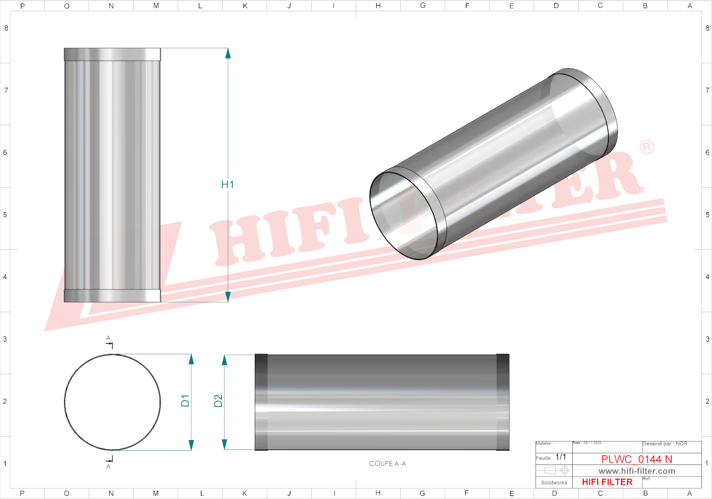 Schema tecnico Filtro Per Liquidi N303557 per trattori e macchine agricole