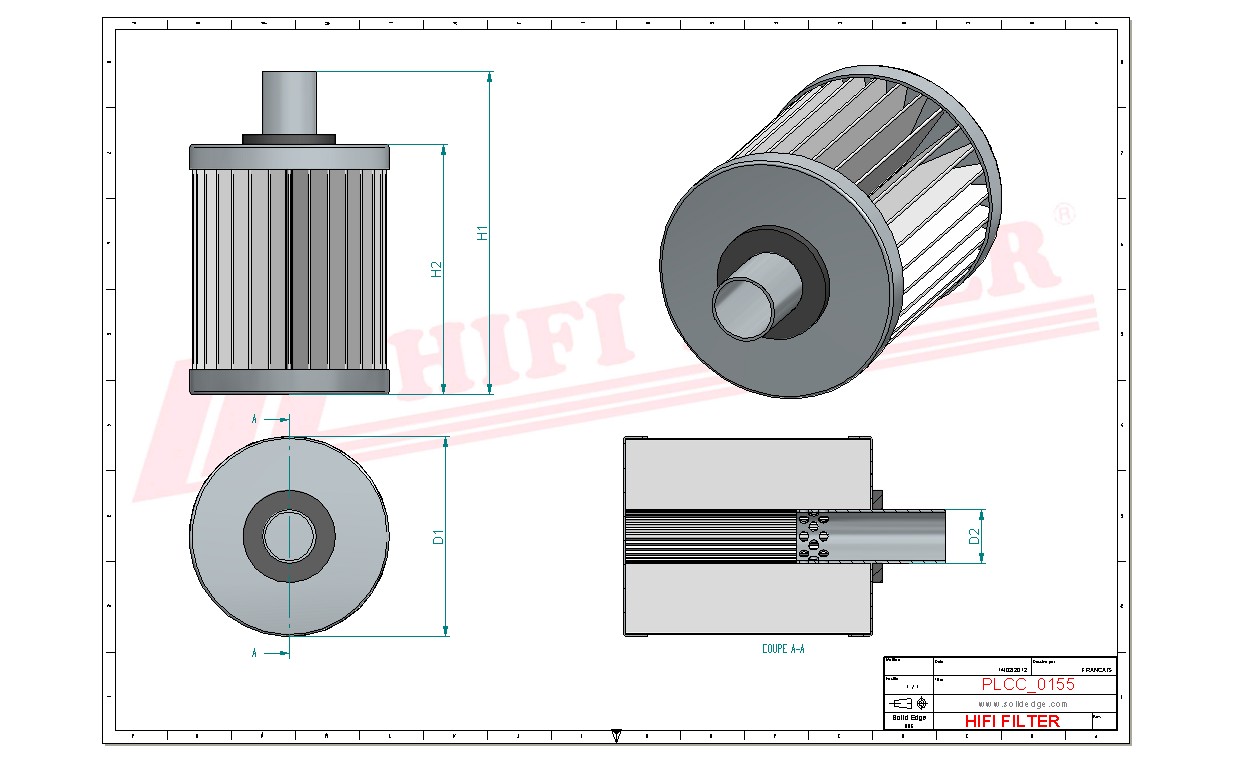 Schema tecnico Filtro carburante