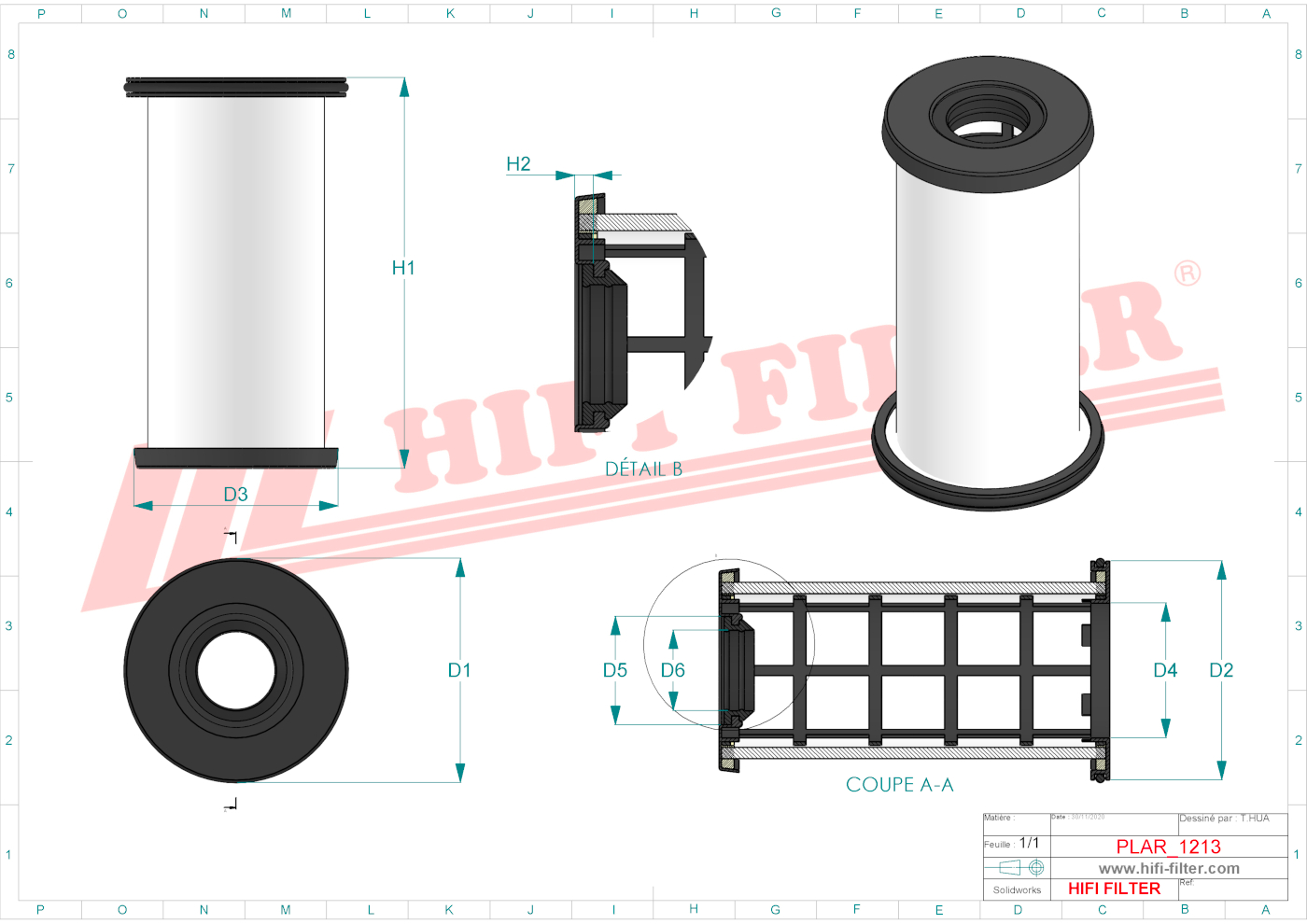 Schema tecnico Filtro aria