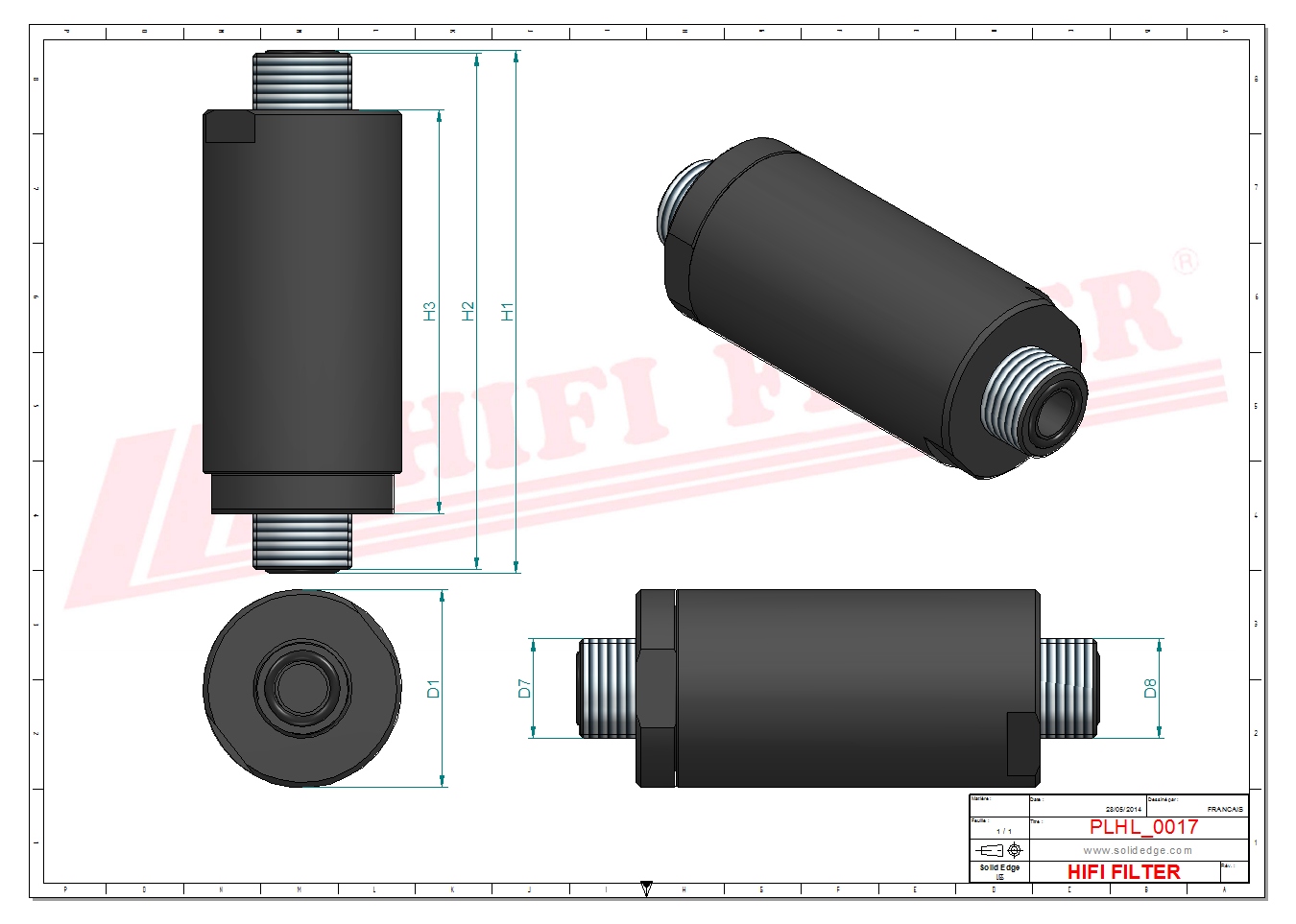 Schema tecnico Prefiltro aria