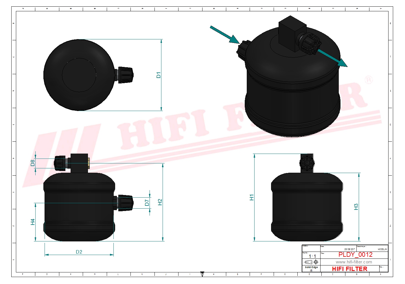 Schema tecnico Filtro carburante