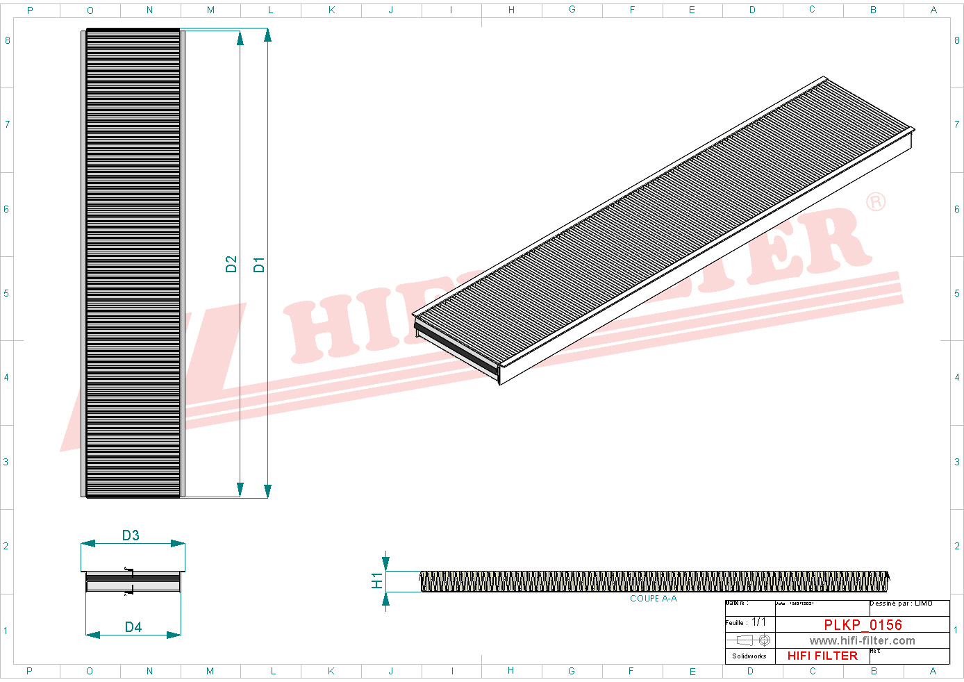Schema tecnico Filtro abitacolo