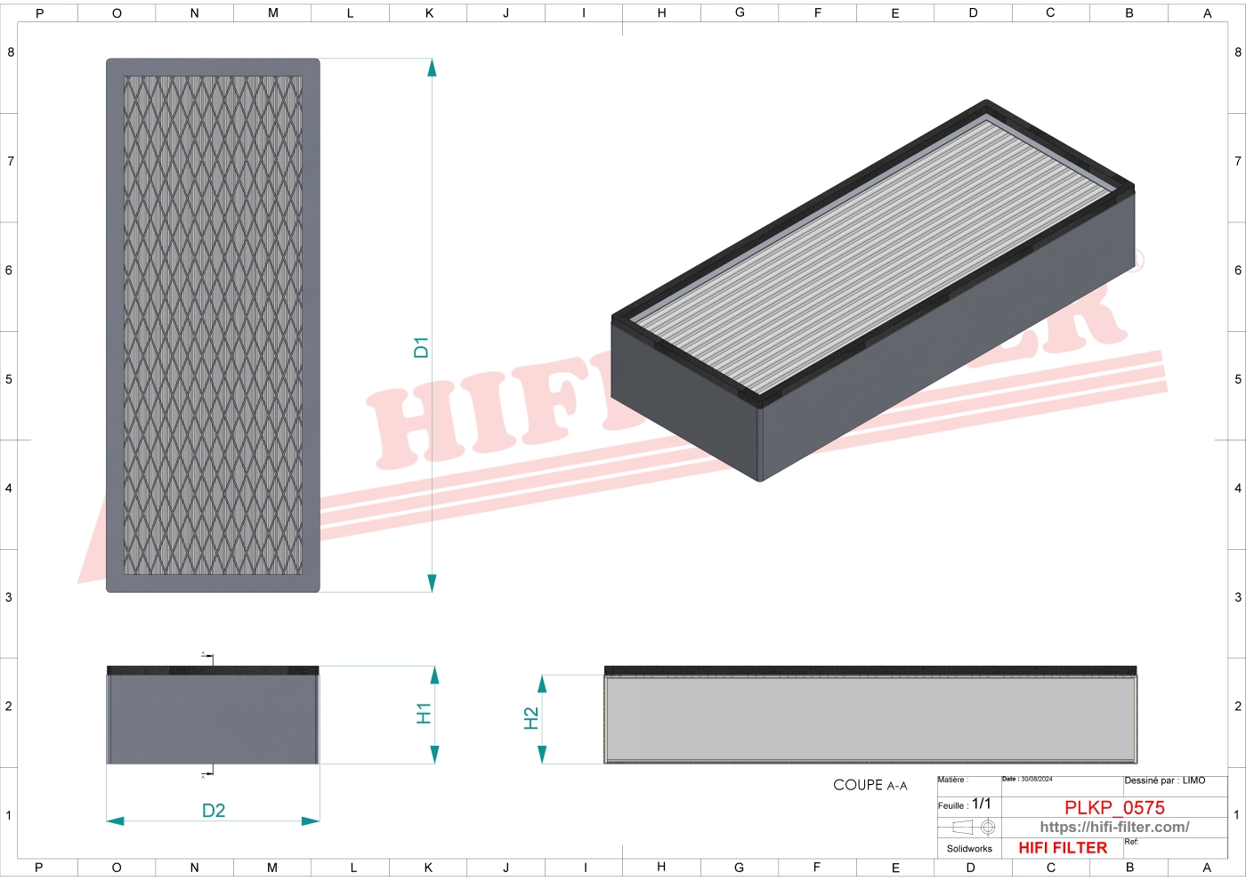 Schema tecnico Filtro abitacolo
