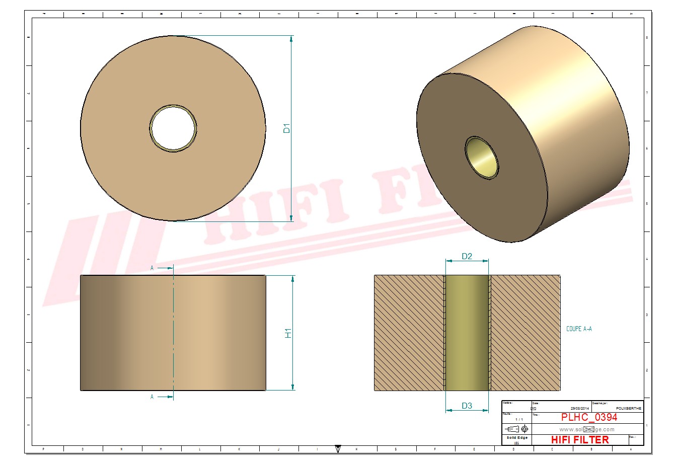 Schema tecnico Filtro idraulico SDFC1888 CH per trattori e macchine agricole