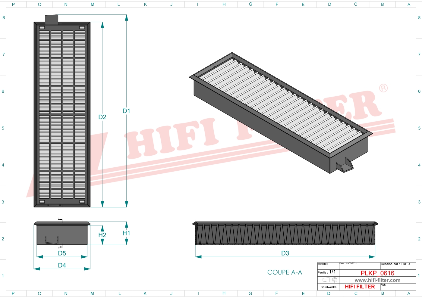 Schema tecnico Filtro abitacolo