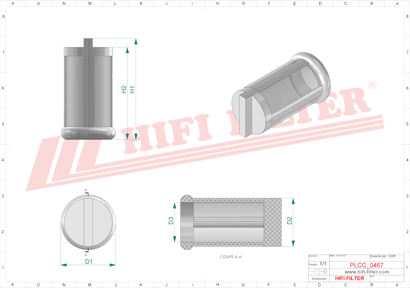 Schema tecnico Filtro Urea 1200090377 per trattori e macchine agricole