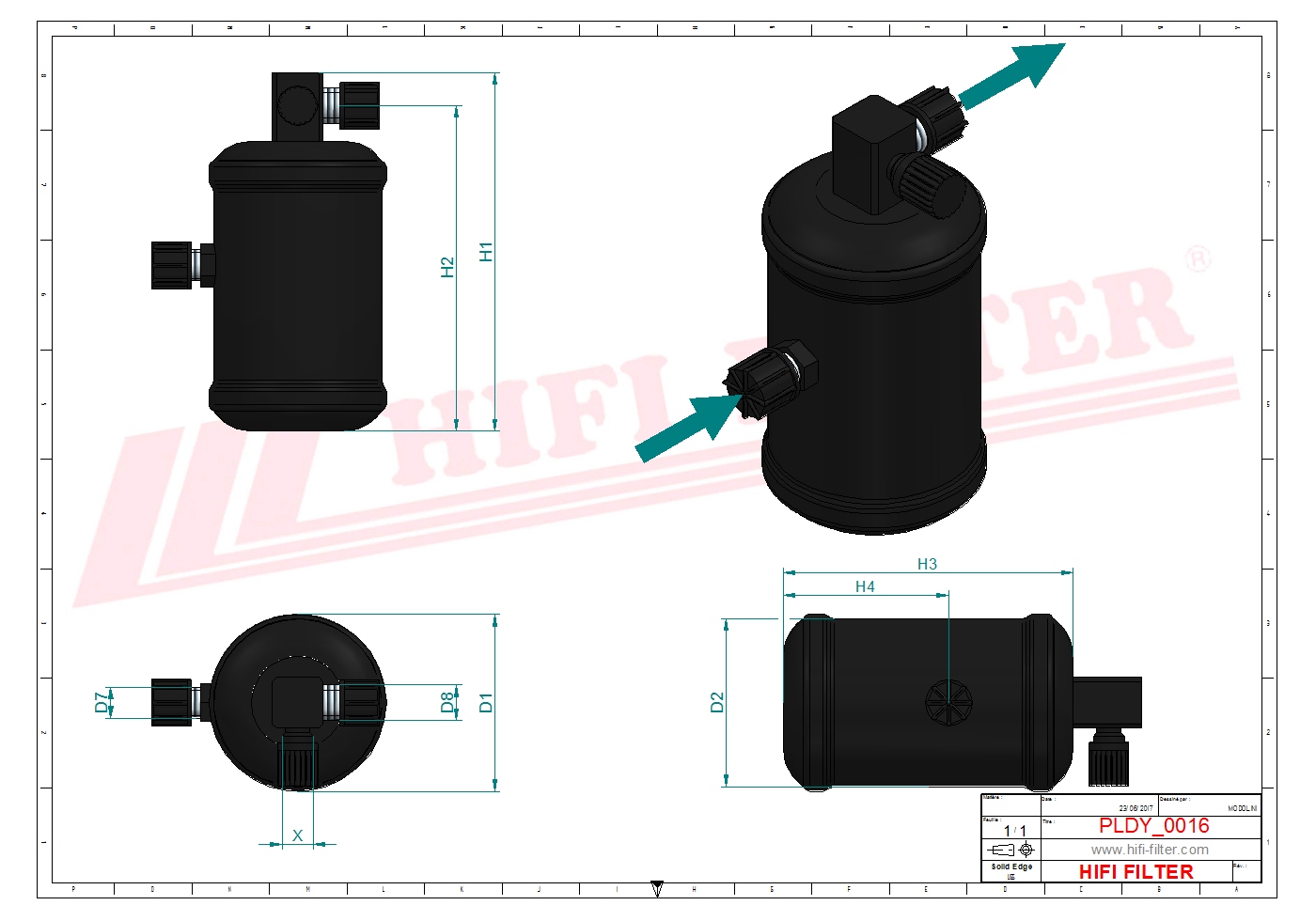 Schema tecnico Filtro carburante