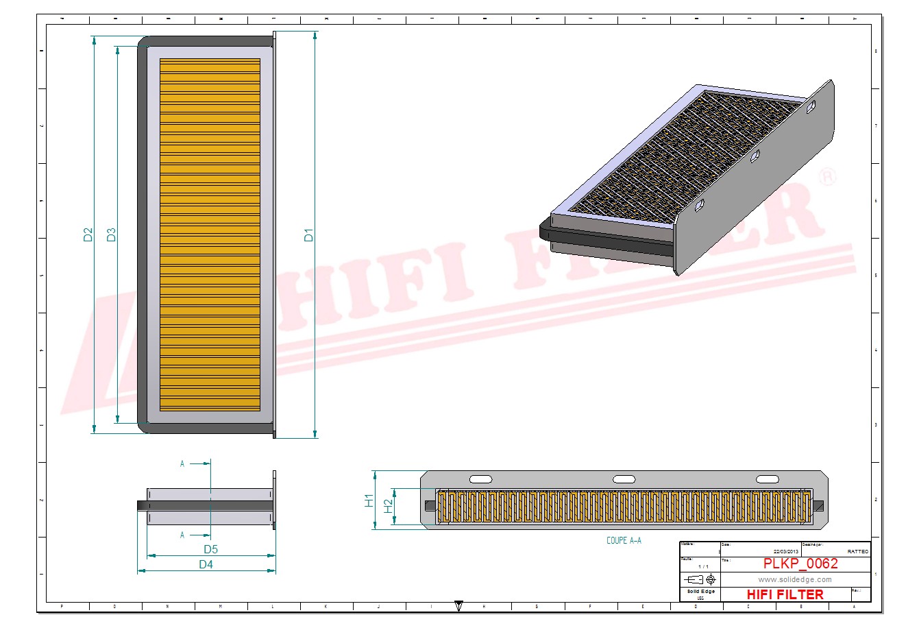 Schema tecnico Filtro abitacolo CU66003 per trattori e macchine agricole