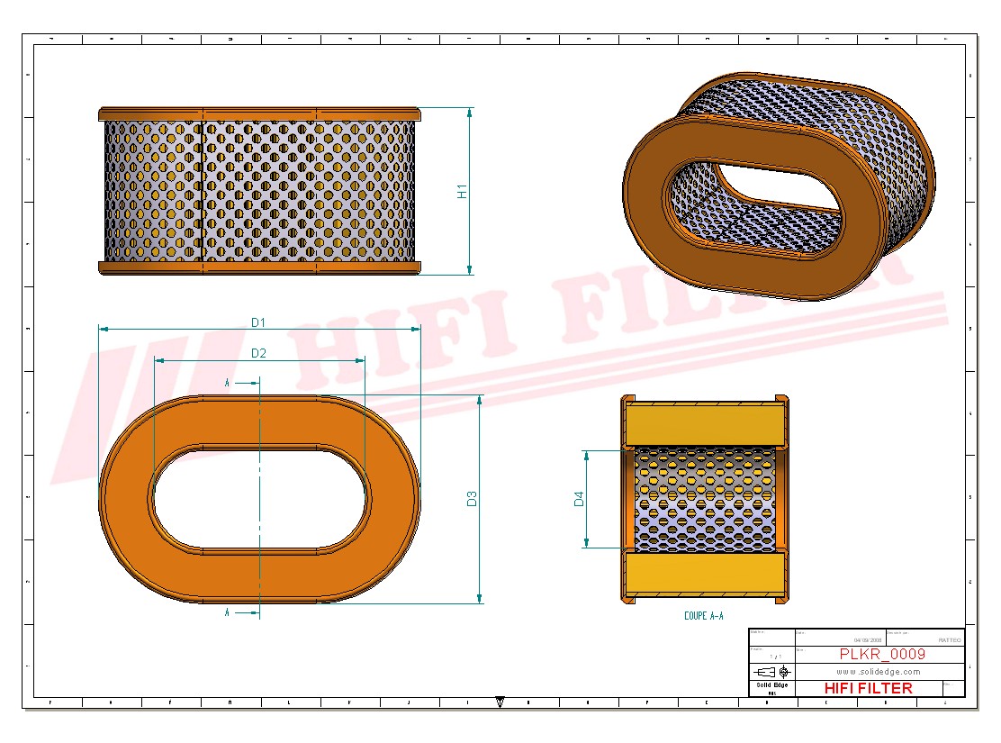 Schema tecnico Filtro abitacolo