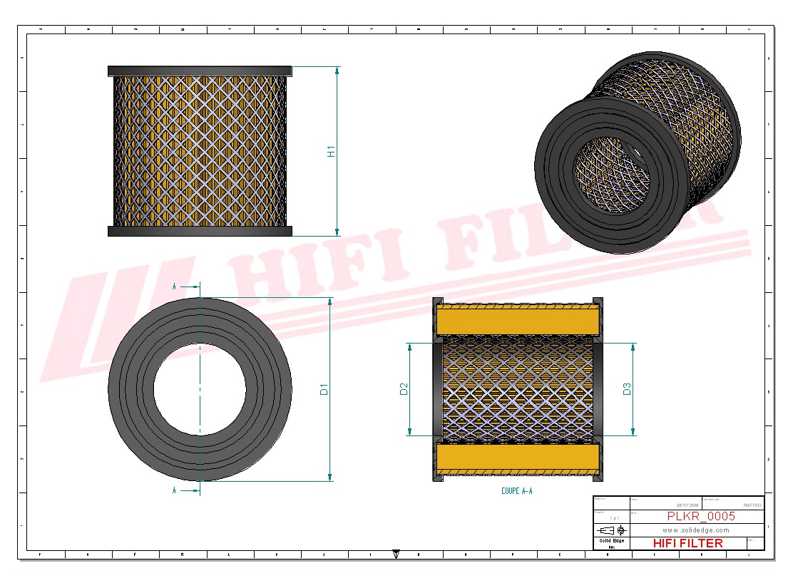 Schema tecnico Filtro abitacolo
