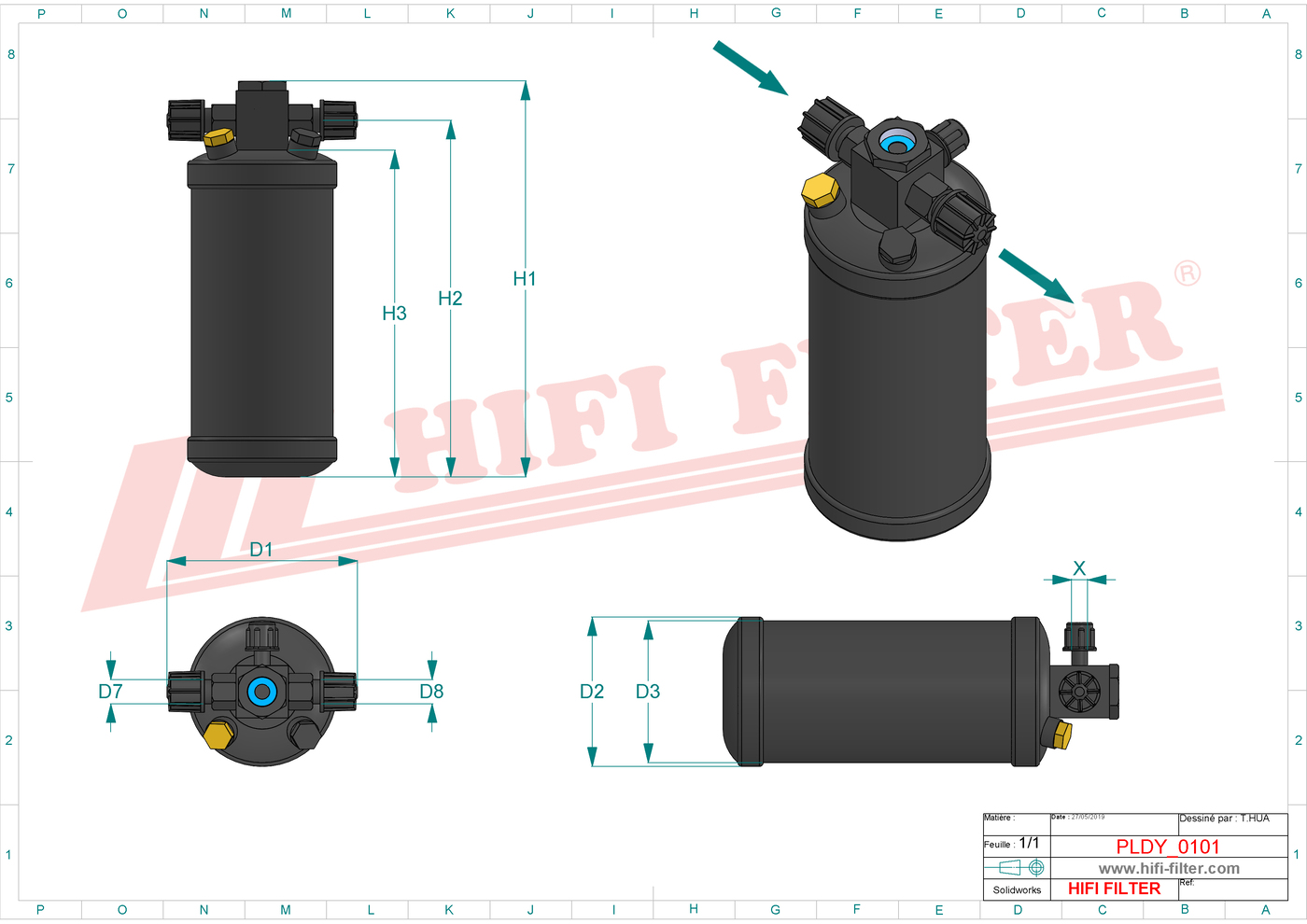 Schema tecnico Filtro Desidratatore Per Climatizzatori 811913900 per trattori e macchine agricole
